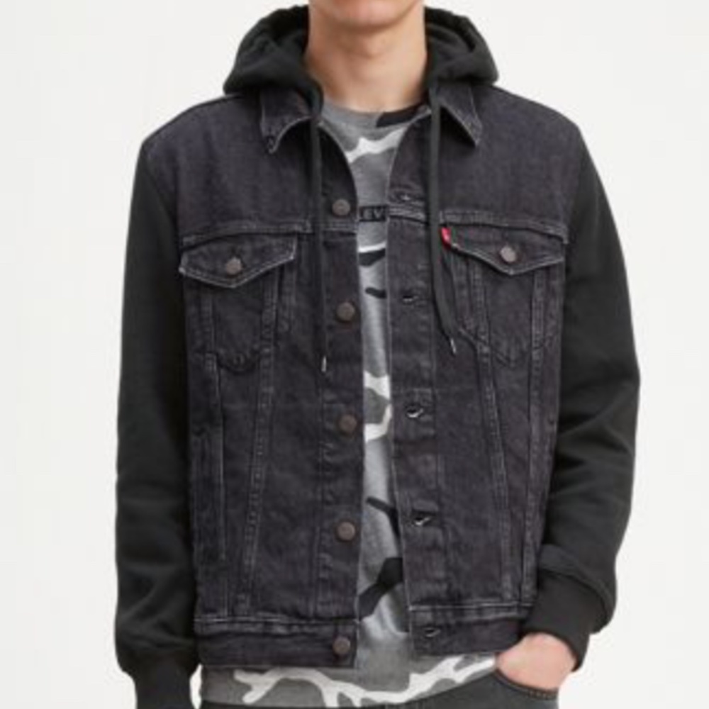 Levi's black Men's hybrid hooded jacket